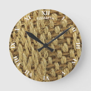 Horloge Ronde Imitation Motif sans fil de la mer tissée