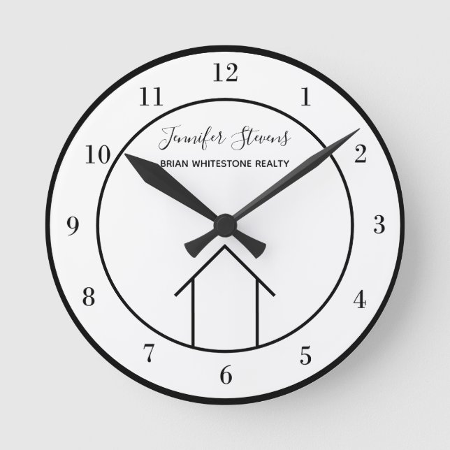 Horloge Ronde Immobilier Chic moderne Custom Realtor Office (Recto)