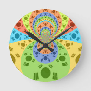 Horloge Ronde Impression d'art abstrait inspirée du drapeau sud-