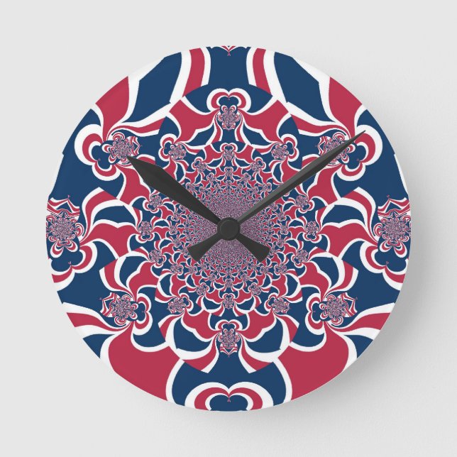 Horloge Ronde Impression d'art de Kaléidoscope (Recto)