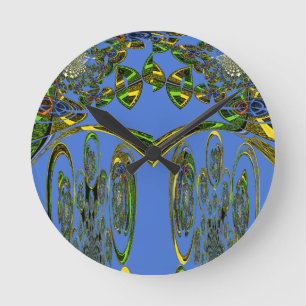 Horloge Ronde Impression d'art Iridescente avec design abstrait
