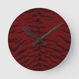 Horloge Ronde Impression numérique rouge Tiger