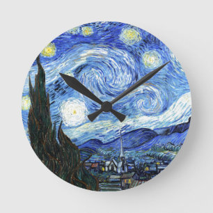 Horloge Ronde Impressionnisme Van Gogh Starry Mur de nuit