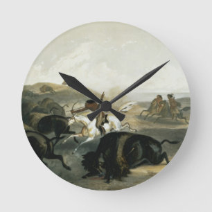 Horloge Ronde Indians Hunting the Bison, plate 31 from Volume 2