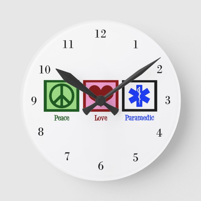 Horloge Ronde Infirmier d'amour de paix (Recto)