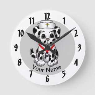 Horloge Ronde Infirmière Chien