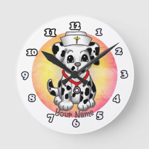 Horloge Ronde Infirmière Chien Chien Chien Chien Chien Chien Chi