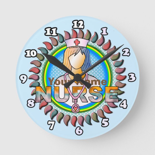 Horloge Ronde infirmière cool (Recto)