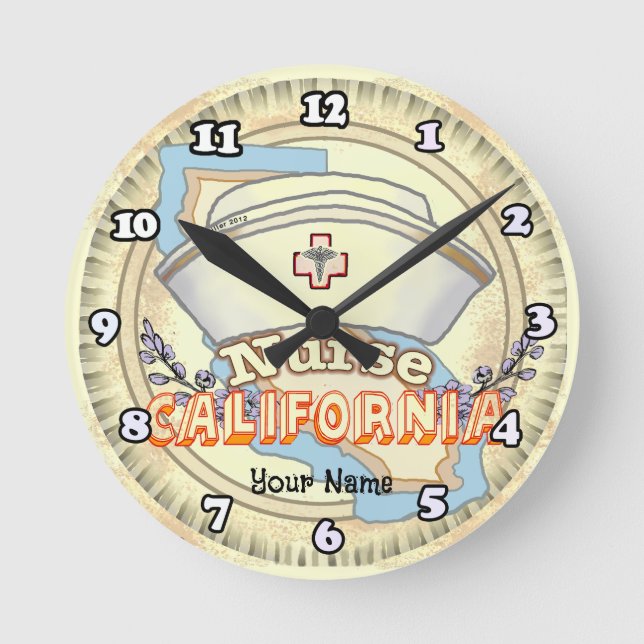 Horloge Ronde Infirmière de Californie (Recto)