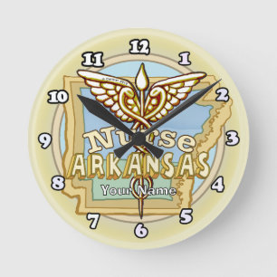 Horloge Ronde Infirmière de l'Arkansas Caducée