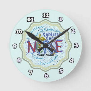 Horloge Ronde Infirmière en soins cardiaques devise