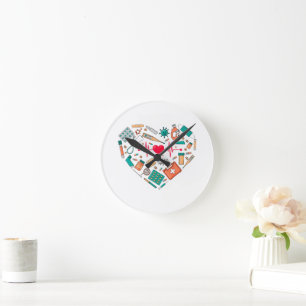 Horloge Ronde Infirmière Infirmière Outil Coeur