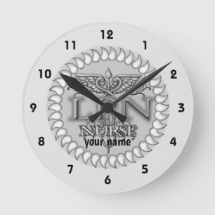 Horloge Ronde Infirmière LPN Caducée élégant