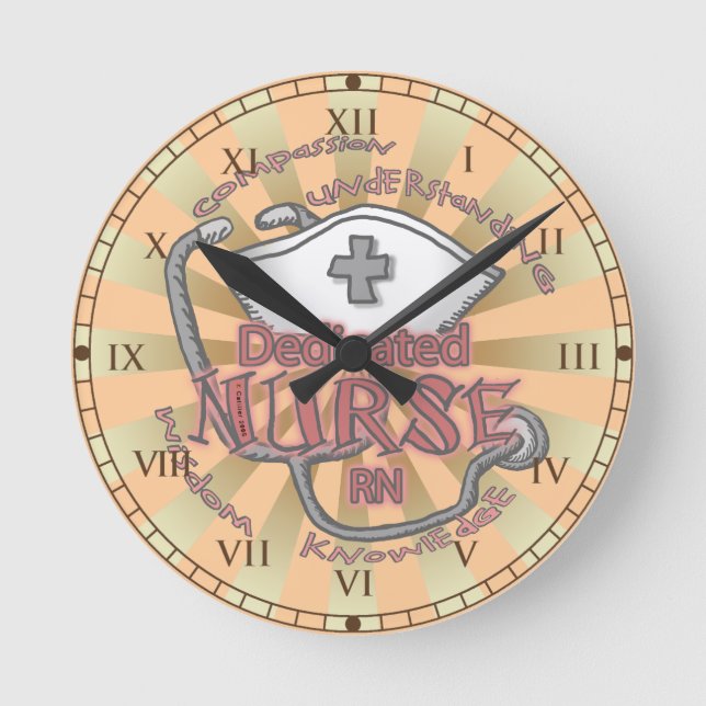 Horloge Ronde Infirmière spécialisée axiome (Recto)