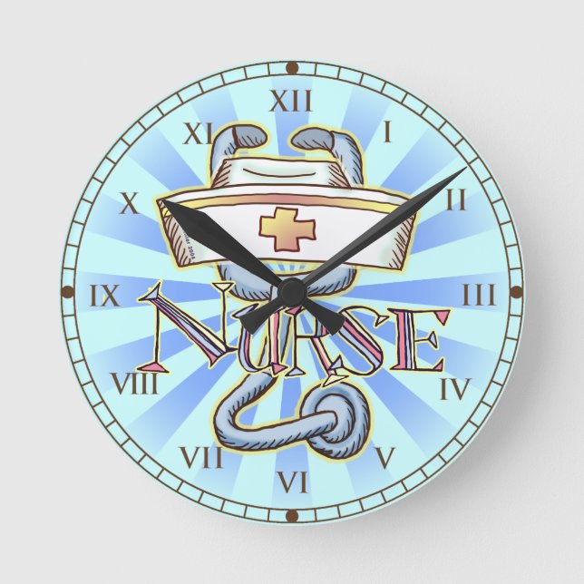 Horloge Ronde Infirmière stéthoscope (Recto)