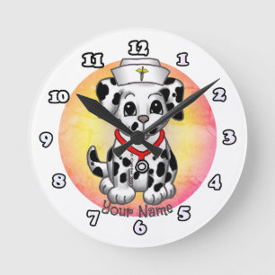 Horloge Ronde Infirmière Toutou
