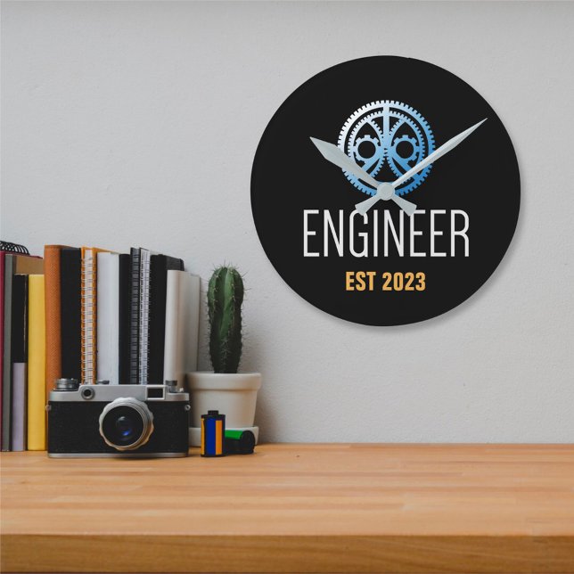 Horloge Ronde Ingénieur établi, Ingénieur diplômé sur mesure (Créateur téléchargé)