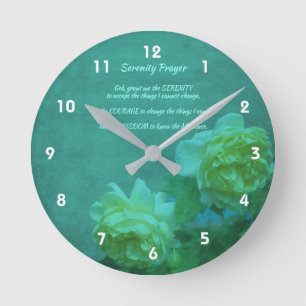 Horloge Ronde Inspiration Rose de la prière de sérénité