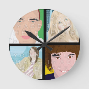 Horloge Ronde Instagram 4 Photo cadenas rond personnalisées