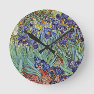 Horloge Ronde Iris de Van Gogh Peinture Impressionniste
