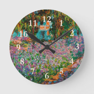 Horloge Ronde Irises Monet Garden Fleurs Giverny