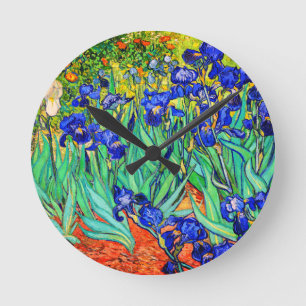 Horloge Ronde Irises par Vincent Van Gogh