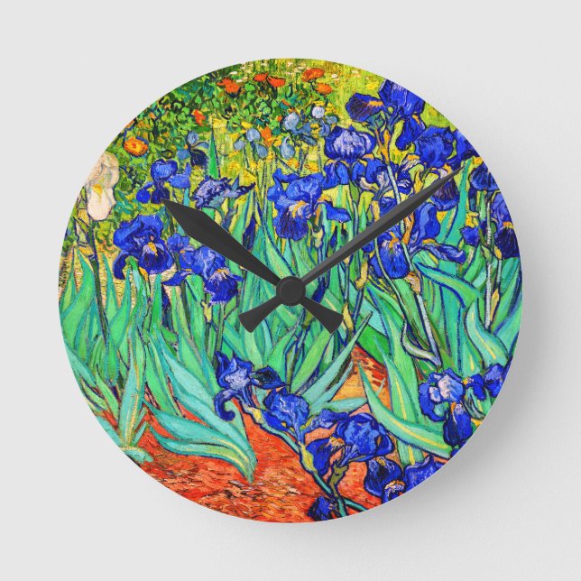 Horloge Ronde Irises par Vincent Van Gogh (Recto)