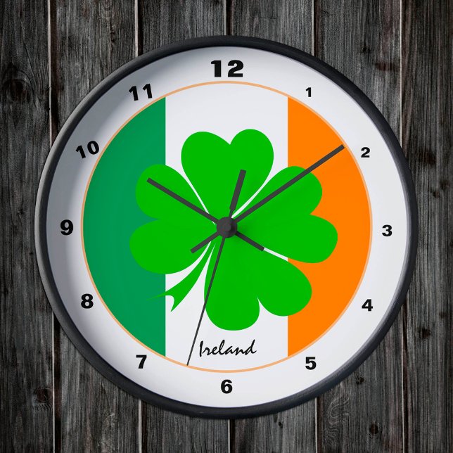 Horloge Ronde Irish Flag & Irlande mode tendance /Shamrock (Créateur téléchargé)