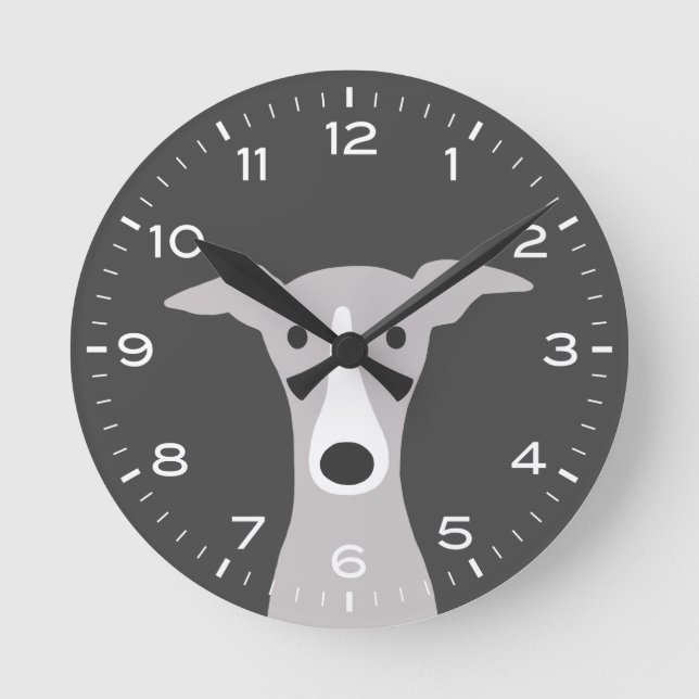 Horloge Ronde Italien Greyhound Whippet Cute Cartoon Dog (Recto)