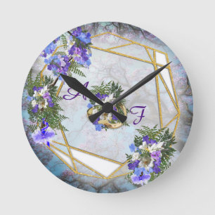Horloge Ronde Jacaranda Blooms & Lily Bouquet