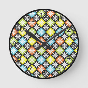 Horloge ronde Jacquard de diamants