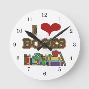 Horloge Ronde J'aime des livres