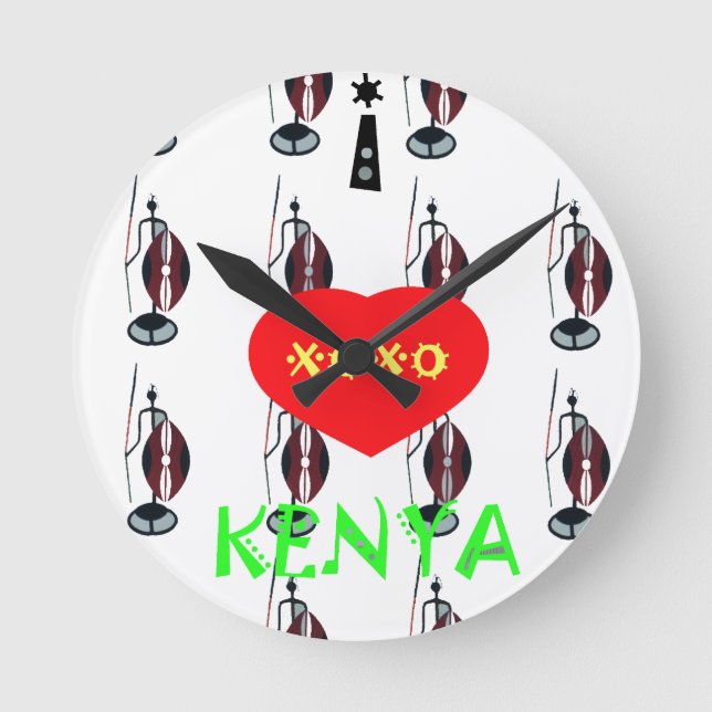 Horloge Ronde J'aime le Kenya XOXO (Recto)