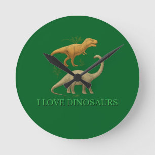 Horloge Ronde - J'Aime les Dinosaures