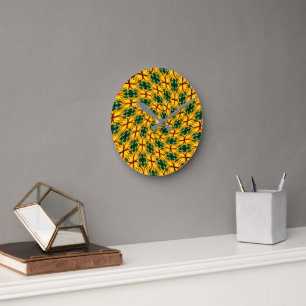 Horloge Ronde J'Aime Les Fleurs Uniques