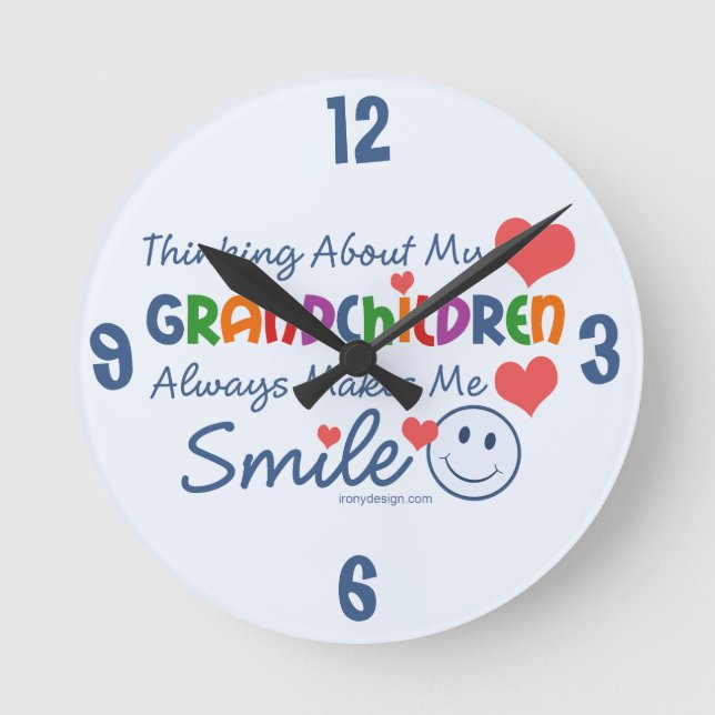 Horloge Ronde J'aime mes petits-enfants (Recto)