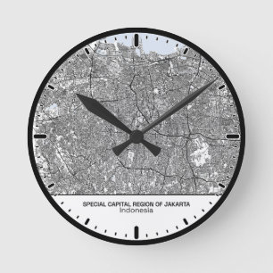 Horloge Ronde Jakarta Clock City Line Art
