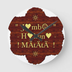 Horloge Ronde Jambo Hakuna Matata : Art africain Imprimer/Graphi