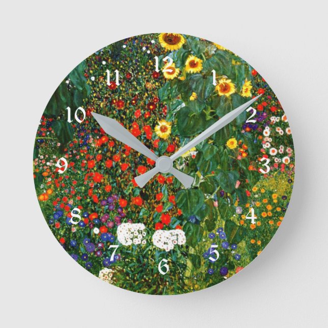 Horloge Ronde Jardin agricole avec tournesols, célèbre peinture (Recto)