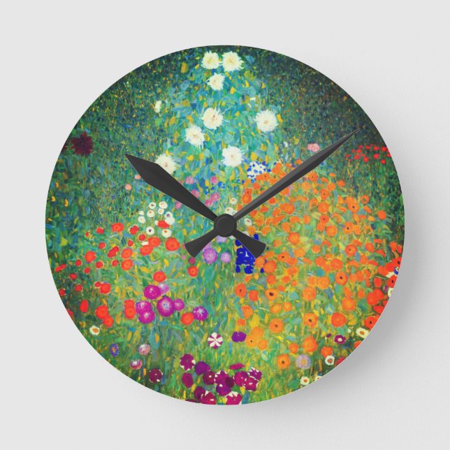 Horloge Ronde Jardin aux fleurs Gustav Klimt (Recto)
