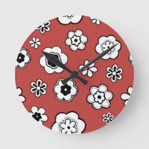 Horloge Ronde Jardin d'agrément en rouge brumeux de tomate