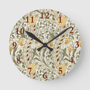 Horloge Ronde Jardin de jonquilles de William Morris Fleur Class