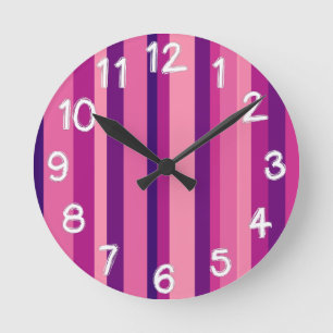 Horloge Ronde Jardin Violet