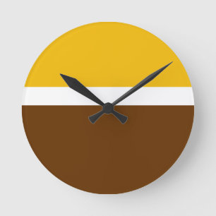 Horloge Ronde Jaune blanc Brown couleur pâle Conception des bloc