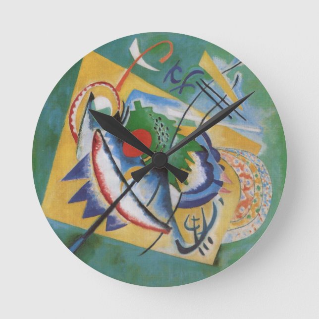 Horloge Ronde Jaune rouge de vert d'illustration d'abrégé sur (Recto)