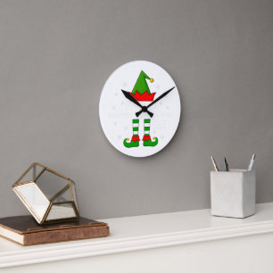 Horloge Ronde Je suis la miniature Schnauzer Lover   Noël aux el