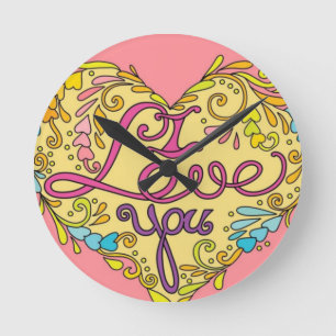 Horloge Ronde Je t'aime