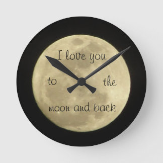 Horloge Ronde Je t'aime à la lune et à l'horloge