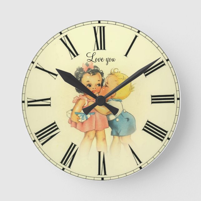 Horloge Ronde Je vous aime les enfants (Recto)