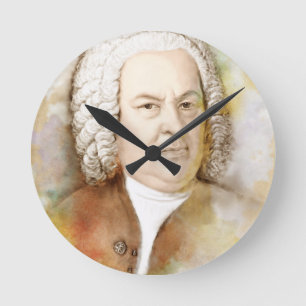 Horloge Ronde Jean Sebastian Bach Portrait de Beige